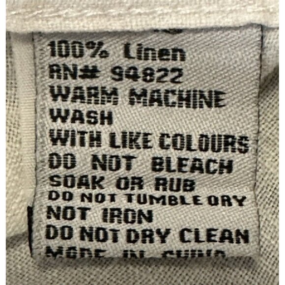 Bohio Mens Shirt Linen Beach Camp Button Up Short Sleeve Casual White Size 2XL - Picture 10 of 11